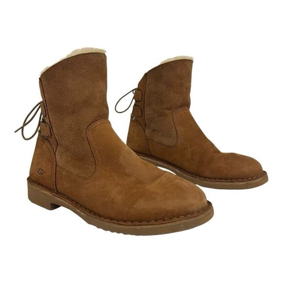UGG Womens Size 7.5 Naiyah 1016850 Suede Round Toe Ankle Shearling Style Boots - Picture 1 of 8